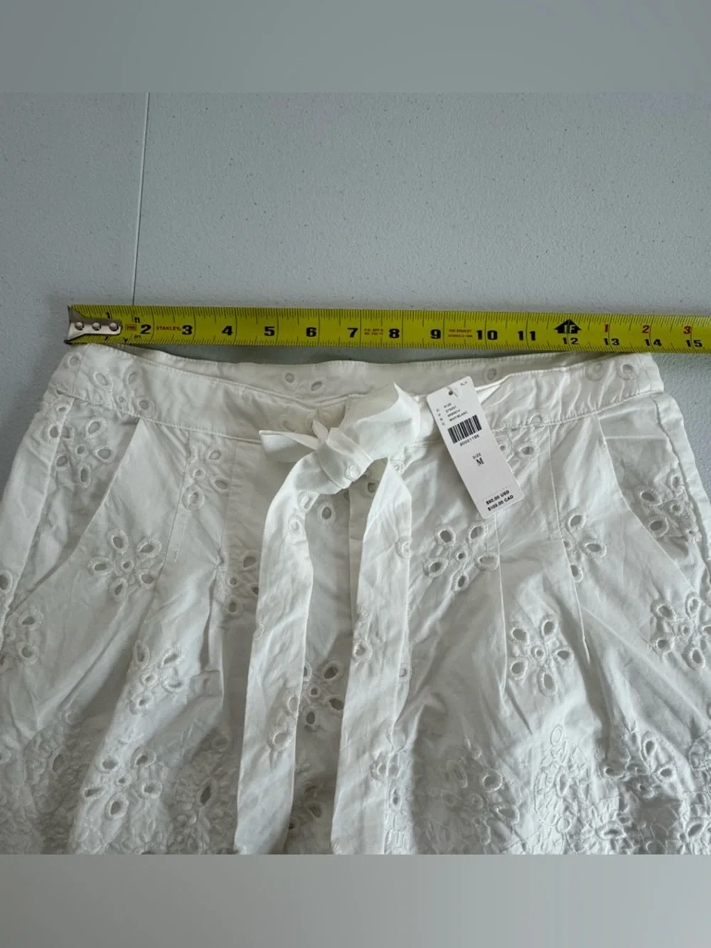 Anthropologie En Saison Women's Marina Cotton Eyelet Shorts Size M New